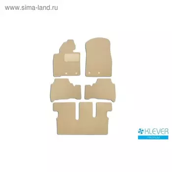 Коврики в салон Klever Premium Toyota Land Cruiser 200, 7 мест, АКПП, 2012-2016, внед., 5 шт