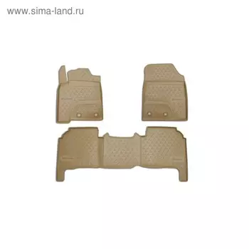Коврики в салон LEXUS LX570, 2012-2016 5 мест, 3 шт. (полиуретан,бежевые)