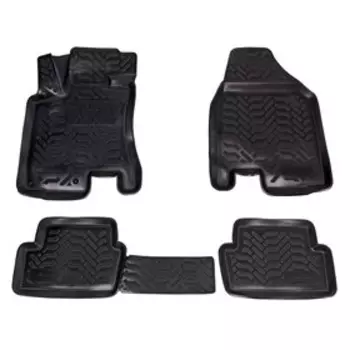 Коврики в салон с подпяточником для Nissan Qashqai 07-14, 4 шт, высокий борт, полиуретан, черные, ACM-PS-89