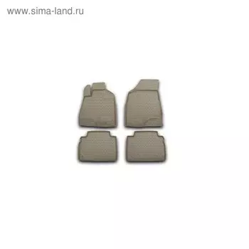 Коврики в салон TOYOTA Harrier, 2003-20162008, П.Р., 4 шт. (полиуретан, бежевые)