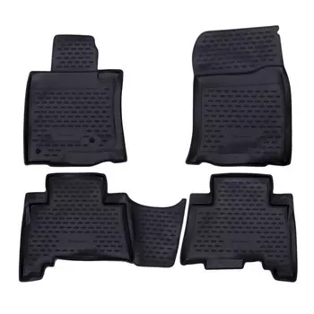 Коврики в салон Toyota Land Cruiser Prado, 5 мест, 12/2009-2013, 4 шт. (полиуретан, серые)
