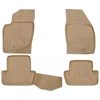 Коврики в салон VOLVO S60 2001-2009, 4 шт. (полиуретан, бежевые)