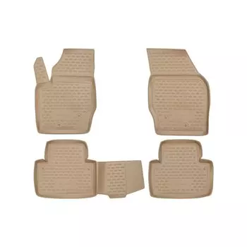 Коврики в салон VOLVO XC90 2002-2015, 4 шт. (полиуретан, бежевые)