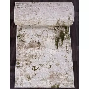 Ковровая дорожка Durkar Tokio, размер 100x2500 см, цвет cream/l.green
