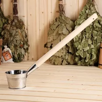 Ковш - черпак для бани и сауны «Парной», 500 мл, нержавеющая сталь, деревянная ручка, «Добропаровъ»