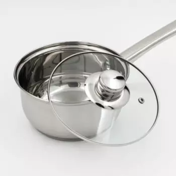 Ковш Доляна «Сильве», 1.5 л, d=16 см, с крышкой, металлическая ручка, индукция, нержавеющая сталь