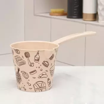 Ковш со сливом «Русская банька», 1,5 л, 3316,515,5 см, цвет бежевый