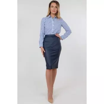 Кожаная юбка-карандаш, размер 48