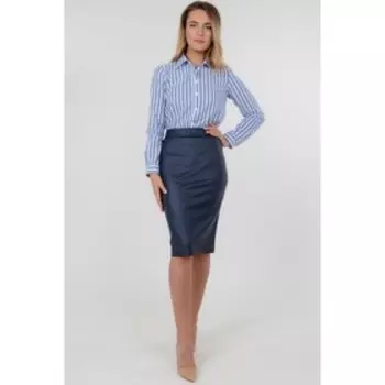 Кожаная юбка-карандаш женская, размер 54