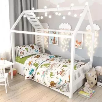 КПБ 1,5 сп «Динозавры», размер 150x215 см, 145x215 см, 50x70 см