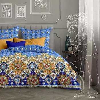 КПБ 1,5 сп «Катания», размер 220x150 см, 215x145 см, 70x70 см-2 шт