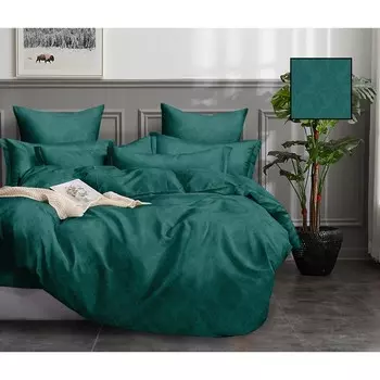 Постельное бельё 1,5 сп с простынёй на резинке, размер 120x200x20 см, 150x210 см, 70x70 см - 2 шт