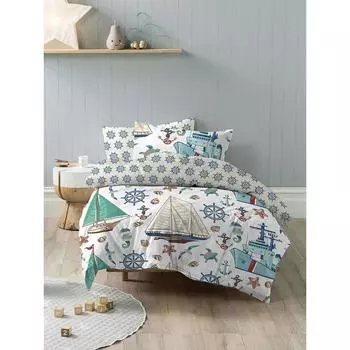 Постельное бельё 1.5 сп «Моряки», размер 145х210 см, 145х210 см, 50х70 см