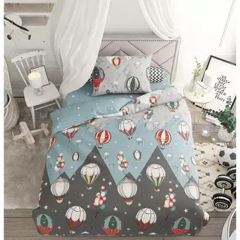 КПБ 1,5 сп «Воздушные шары», размер 150x215 см, 145x215 см, 50x70 см