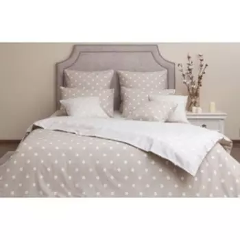Постельное бельё 2 сп «Бонжур бежевый», размер 220x240 см, 177x210 см, 70x70 см - 2 шт