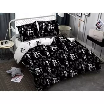 Постельное бельё Cats 2 сп, размер 180x210 см, 175x215 см, 70x70 см-2 шт