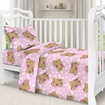 КПБ детский АДЕЛЬ Соня (роз) 107х140см, 107х140см, 40х60см, бязь 125гр/м, хл100%