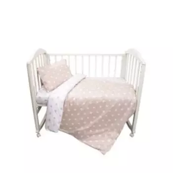 КПБ детский «Горох», размер 60x120 см, 112x147 см, 40x60 см, цвет бежевый