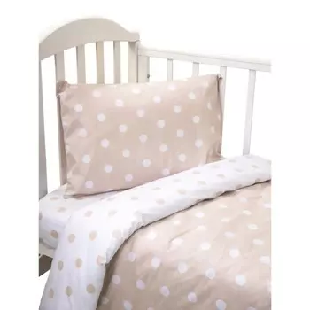 КПБ детский «Горох», размер 60x120 см, 112x147 см, 40x60 см, цвет бежевый