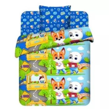 КПБ детское «Дэни и Жоржик», размер 150х214 см, 145х215 см, 70х70 см