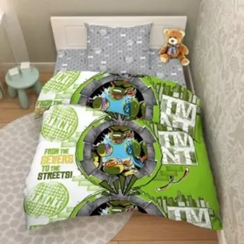 КПБ детское «Крутые черепашки», размер 150х214 см, 145х215 см, 70х70 см