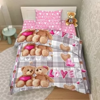КПБ детское «Любимый мишка», размер 150х214 см, 145х215 см, 70х70 см