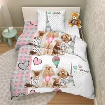 КПБ детское «Веселая компания», размер 150х214 см, 145х215 см, 70х70 см