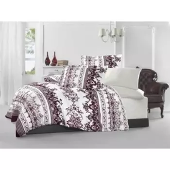 КПБ евро Navy, размер 240 х 260 см, 200 х 220 см, 50 х 70 см - 4 шт., бордовый