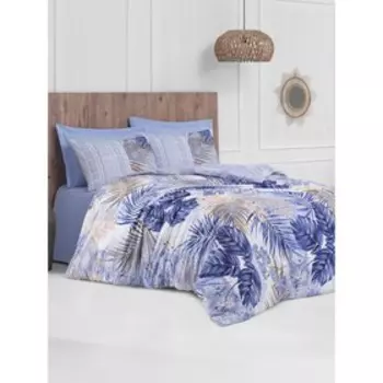 КПБ евро Valeron ön, размер 240х260 см, 200x220 см, 50x70 см-2 шт, цвет индиго синий