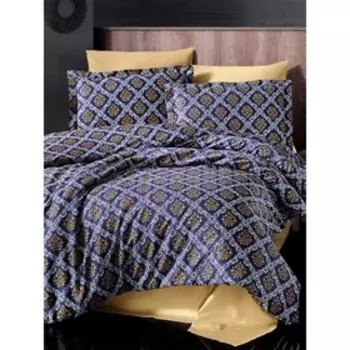 КПБ Eвро Vegas, размер 240х260 см 200x220 см 50x70 см-4 шт, цвет синий