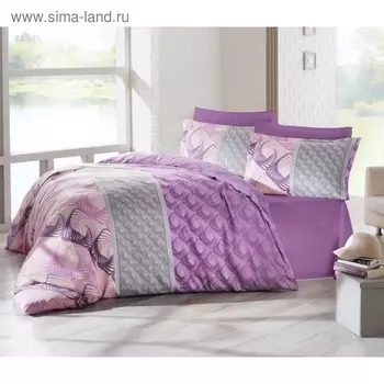 КПБ Festa евро, 240х260 см, 200х220 см, 50х70 см-4 шт., цвет лаванда, сатин
