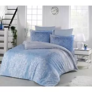 КПБ Halley евро, размер 240 x 260 см, 200 x 220 см, 50 x 70 + 5 см - 2 шт., 50 x 70 - 2 шт., цвет голубой