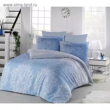 КПБ Halley евро, размер 240 x 260 см, 200 x 220 см, 50 x 70 + 5 см - 2 шт., 50 x 70 - 2 шт., цвет голубой