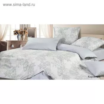 Постельное бельё евро Ecotex «Корнелия», размер 220х240 см, 200х220 см, 50х70 см - 2 шт, 70х70 см - 2 шт