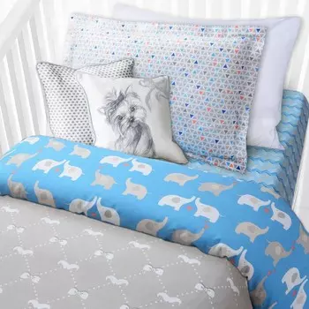 Постельное бельё ясельное «Слоники», размер 100х145 см, 110х145 см, 40х60 см