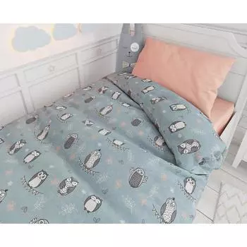 КПБ ясли «Весёлые совята», размер 60x120 см, 110x140 см, 40x60 см