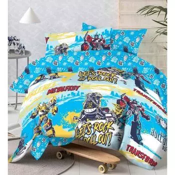 Постельное бельё 1.5 сп Rock n Roll, размер 150x215 см, 145x210 см, 50x70 см