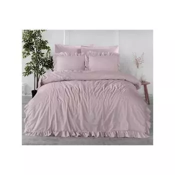 КПБ Stonewash евро, размер 240x260 см, 200x220 см, 70x70 см - 2 шт., 50x70 см - 2 шт., цвет грязно-розовый