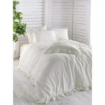 КПБ Stonewash евро, размер 240x260 см, 200x220 см, 70x70 см - 2 шт., 50x70 см - 2 шт., цвет кремовый