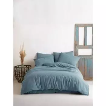 КПБ Stonewash евро, размер 240x260 см, 200x220 см, 70x70 см - 2 шт., 50x70 см - 2 шт., цвет синий небо