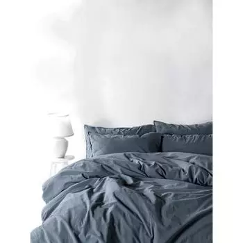 КПБ Stonewash евро, размер 240x260 см, 200x220 см, 70x70 см - 2 шт., 50x70 см - 2 шт., цвет тёмно-серый