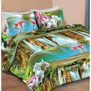 КПБ «Водопад» 1,5 сп, 150x214 см, 143x217 см, 70х70 см - 2 шт