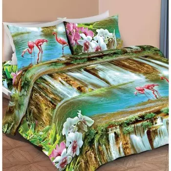 КПБ «Водопад» 1,5 сп, 150x214 см, 143x217 см, 70х70 см - 2 шт