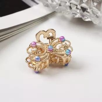 Краб для волос «Адель», бант, 2.5 см, золото