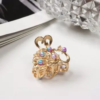 Краб для волос «Адель», павлин, 2.5 см, золото