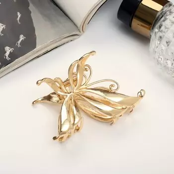 Крабик для волос «Анисия», бабочка, 6.5 см, золото