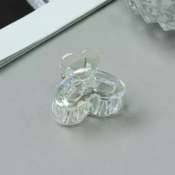 Крабик для волос«Аванти», набор 6 шт., сердце двойное, 2.5 см, прозрачный