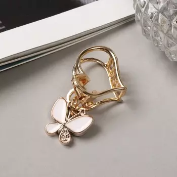 Краб для волос «Берта», сердце, 2.5 см, золото