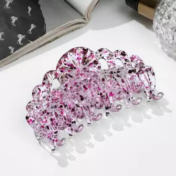 Краб для волос «Бетуль», узор, 9 см, МИКС