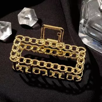 Крабик для волос «Дороти», прямой, 7 см, золото